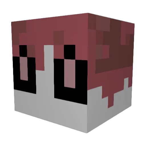 bdlington Minecraft avatar head, 3D render
