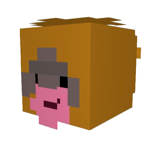 be1n Minecraft avatar head, 3D render