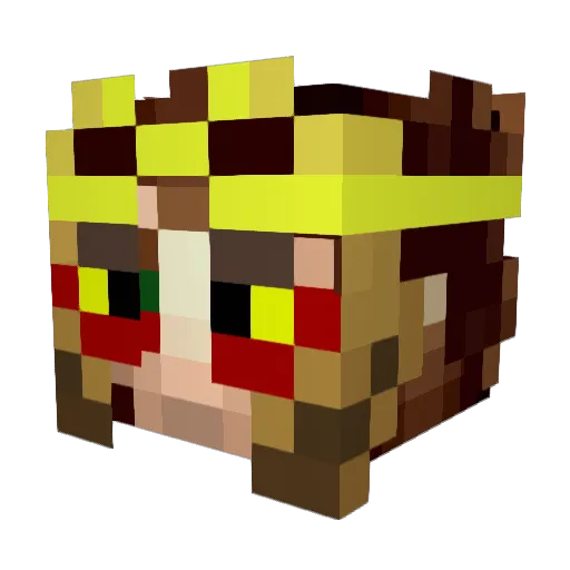 beHeind Minecraft avatar head, 3D render