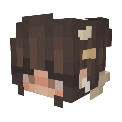 beabxndz Minecraft avatar head, 3D render