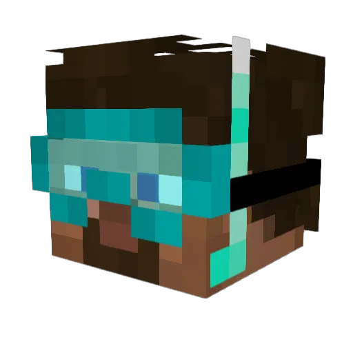 beachgoer Minecraft avatar head, 3D render