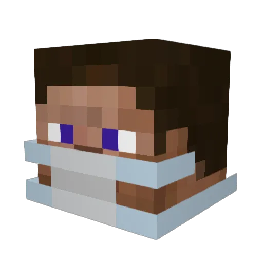 beachland Minecraft avatar head, 3D render