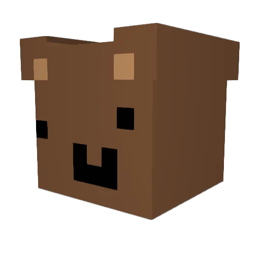 beaer Minecraft avatar head, 3D render