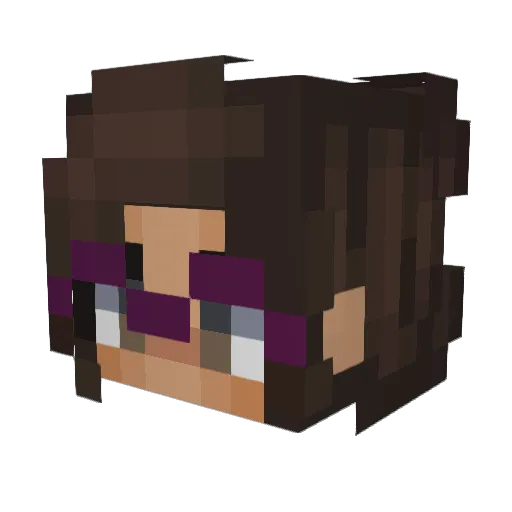 beaniechann Minecraft avatar head, 3D render
