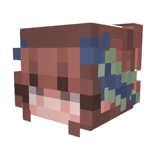 beannana Minecraft avatar head, 3D render