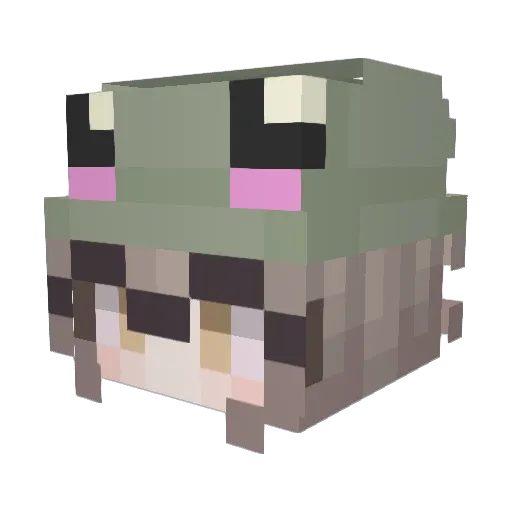 beanq Minecraft avatar head, 3D render