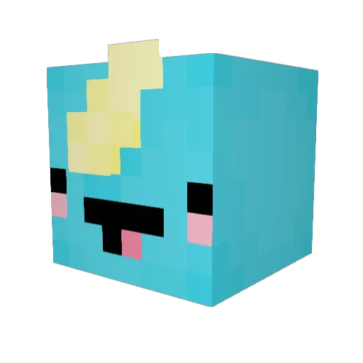 beanssama Minecraft avatar head, 3D render