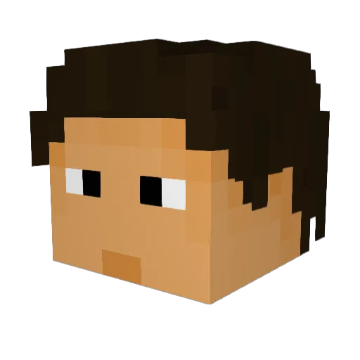 beatmario Minecraft avatar head, 3D render