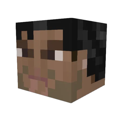 beatnut Minecraft avatar head, 3D render