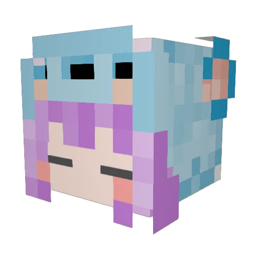 beautybreebear Minecraft avatar head, 3D render