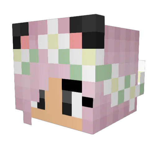 bebelS2 Minecraft avatar head, 3D render