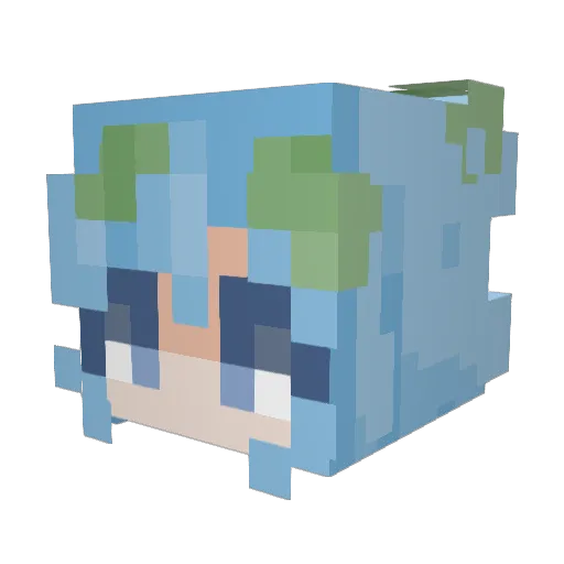 bebibani Minecraft avatar head, 3D render