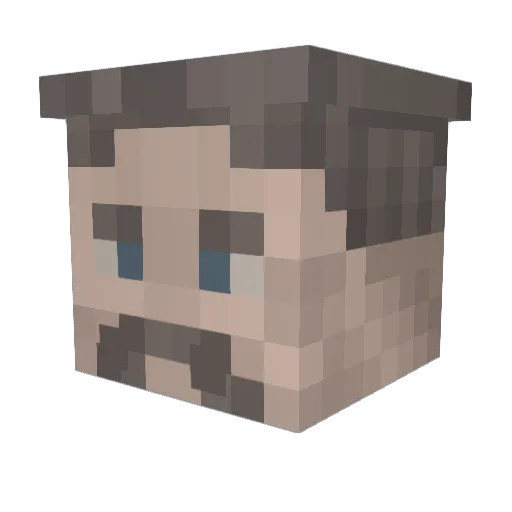 bebok_ Minecraft avatar head, 3D render