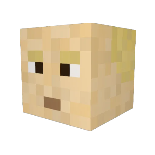 bebrius Minecraft avatar head, 3D render