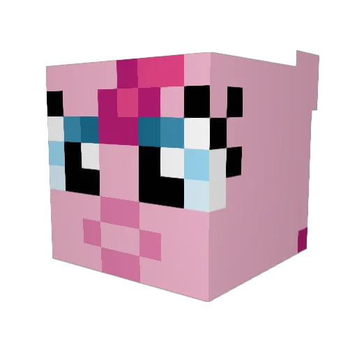 bebue Minecraft avatar head, 3D render