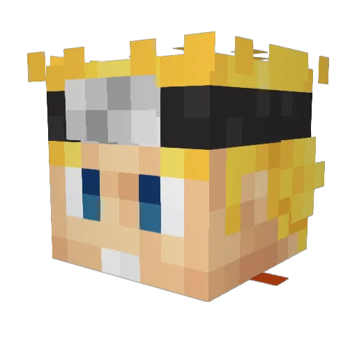 bebziii Minecraft avatar head, 3D render