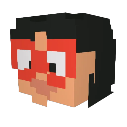becksbecks Minecraft avatar head, 3D render