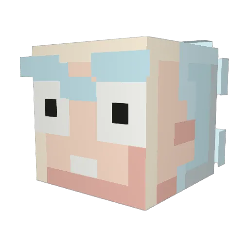 becomeister Minecraft avatar head, 3D render