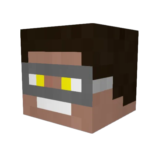 becrloon Minecraft avatar head, 3D render