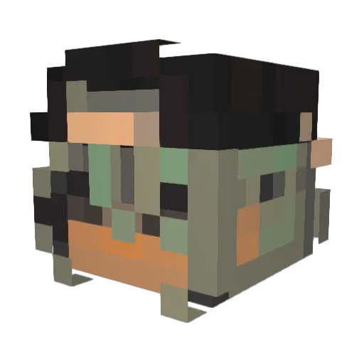 bedbathnbianc Minecraft avatar head, 3D render