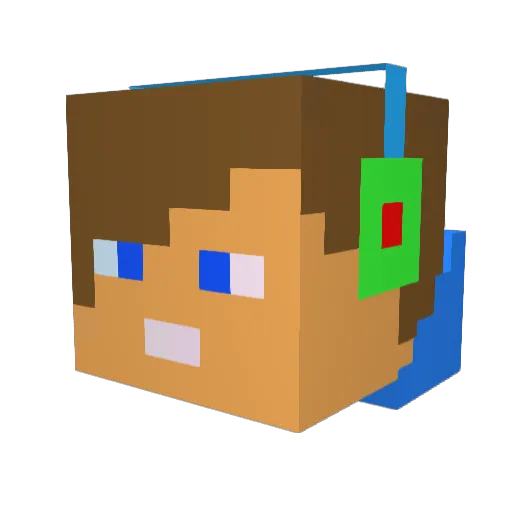 bedofett Minecraft avatar head, 3D render