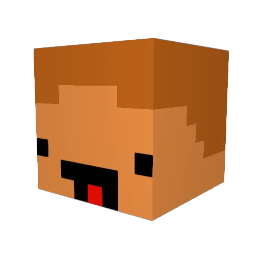 bedpost Minecraft avatar head, 3D render