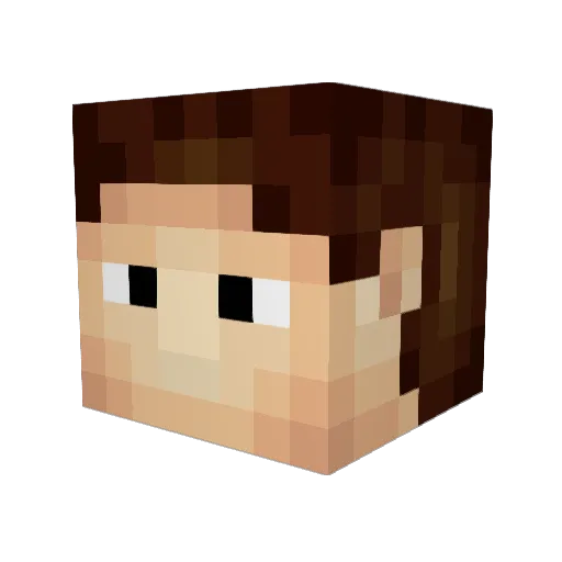 bedworm Minecraft avatar head, 3D render