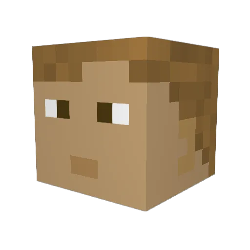 beeauu Minecraft avatar head, 3D render