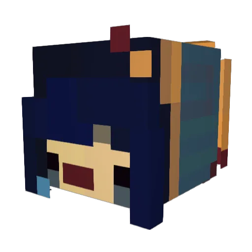 beeeimmortal Minecraft avatar head, 3D render