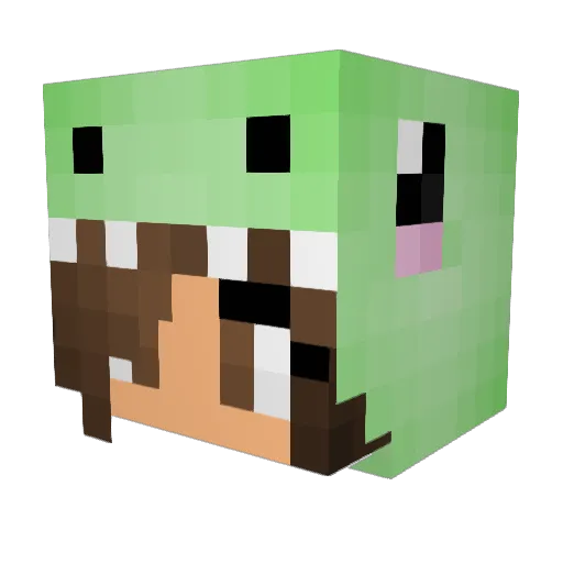 beefyzigster Minecraft avatar head, 3D render