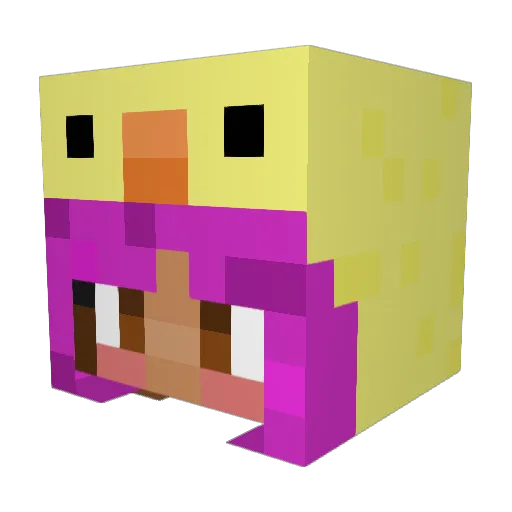 beetlejuyce Minecraft avatar head, 3D render
