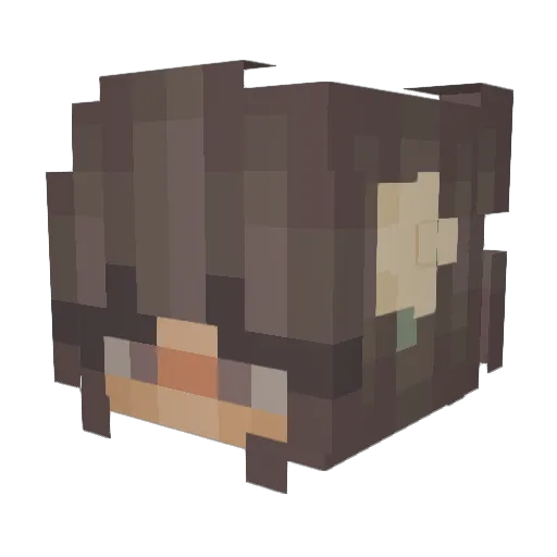 befloweringg Minecraft avatar head, 3D render
