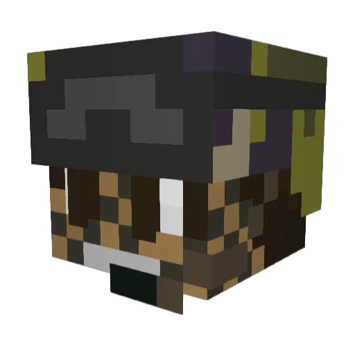 behid Minecraft avatar head, 3D render
