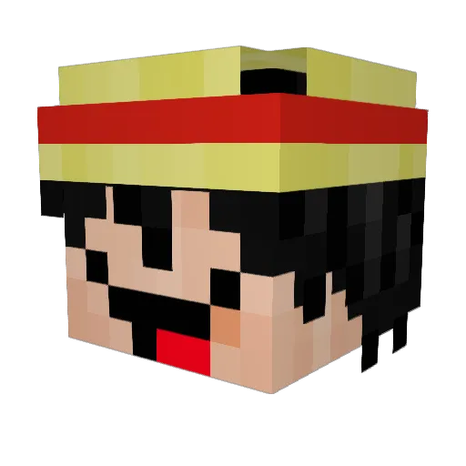 beingyoung Minecraft avatar head, 3D render