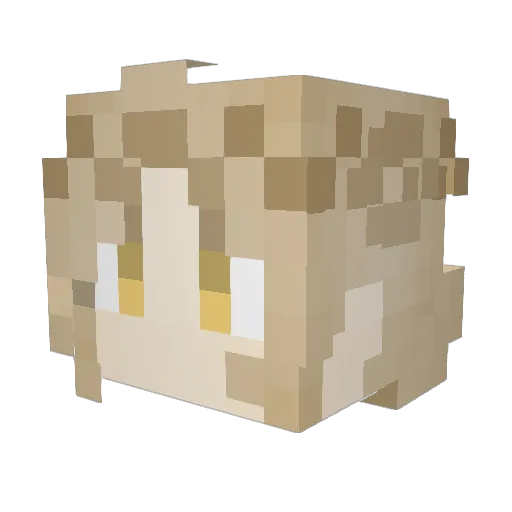 belardie Minecraft avatar head, 3D render