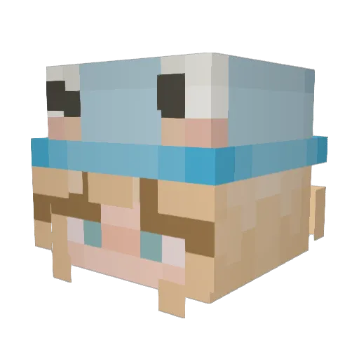 beleeo Minecraft avatar head, 3D render