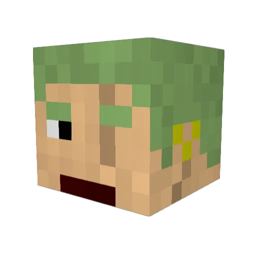 belevd Minecraft avatar head, 3D render