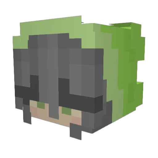 belittling Minecraft avatar head, 3D render