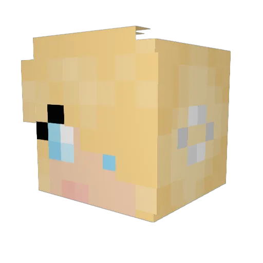 bellarain3 Minecraft avatar head, 3D render