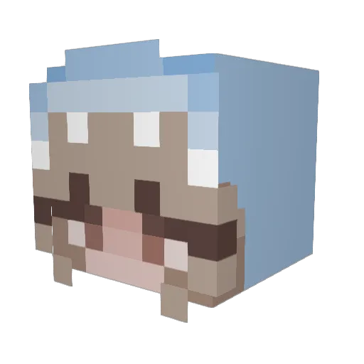 belleproperty Minecraft avatar head, 3D render