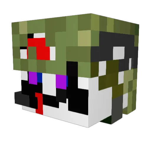 belumaha Minecraft avatar head, 3D render