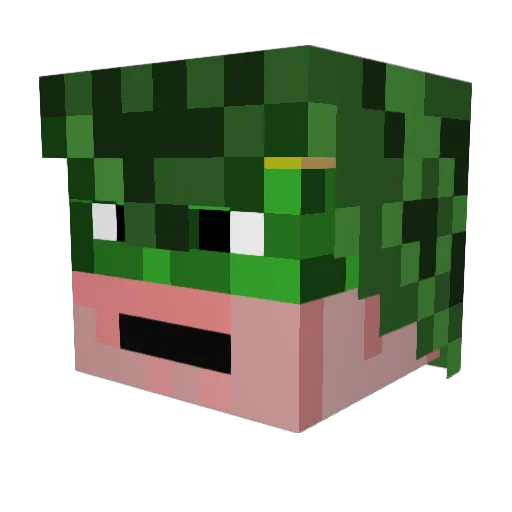 beneman Minecraft avatar head, 3D render