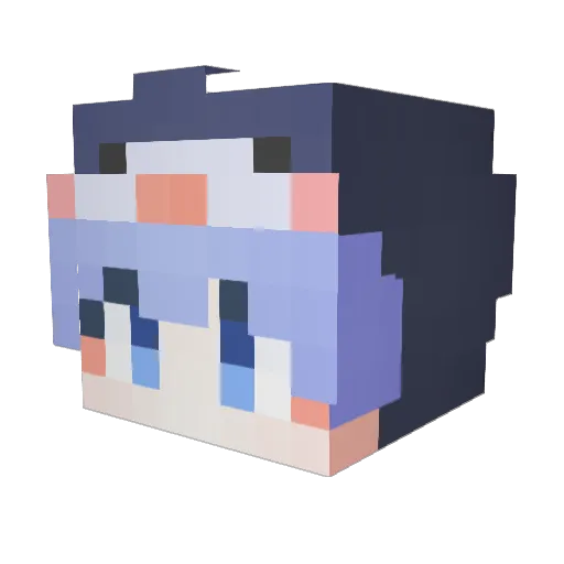 benili Minecraft avatar head, 3D render