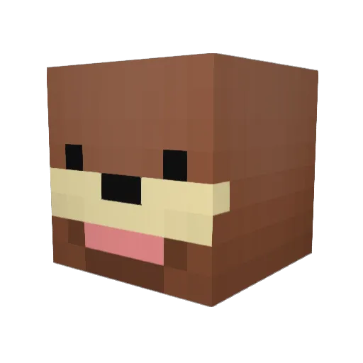 benisboof Minecraft avatar head, 3D render
