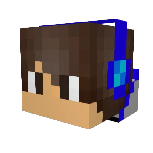 benjianming Minecraft avatar head, 3D render