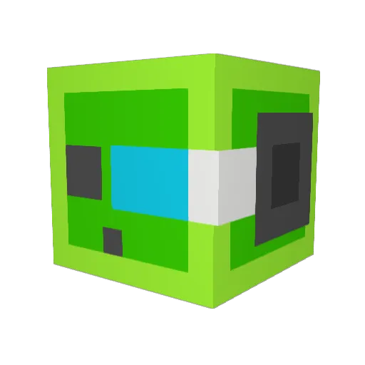 benninjago Minecraft avatar head, 3D render