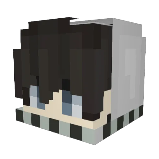 benzik_youtube Minecraft avatar head, 3D render
