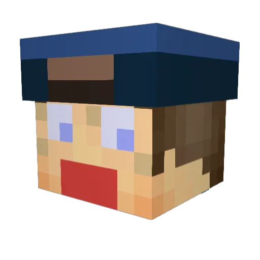 benzinschiene Minecraft avatar head, 3D render