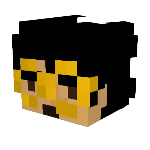 berda Minecraft avatar head, 3D render