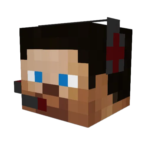 berdolol Minecraft avatar head, 3D render